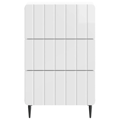 vidaXL Bedside Cabinet High Gloss White 43x 41 x 68 cm Engineered Wood