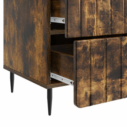 vidaXL Bedside Cabinet Smoked Oak 43x 41 x 68 cm Engineered Wood