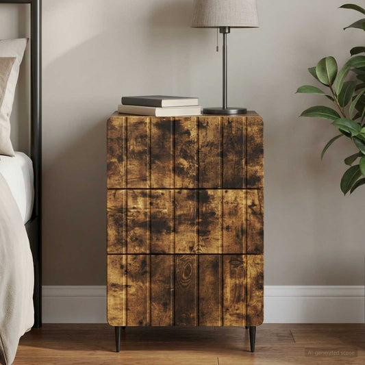 vidaXL Bedside Cabinet Smoked Oak 43x 41 x 68 cm Engineered Wood