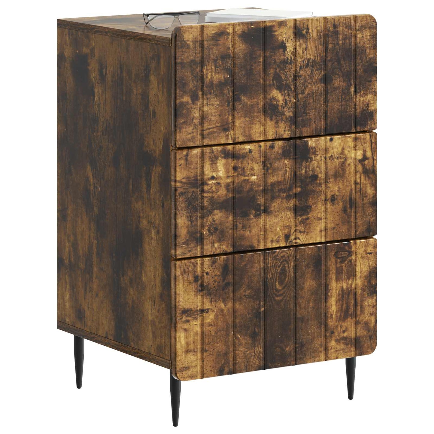 vidaXL Bedside Cabinet Smoked Oak 43x 41 x 68 cm Engineered Wood
