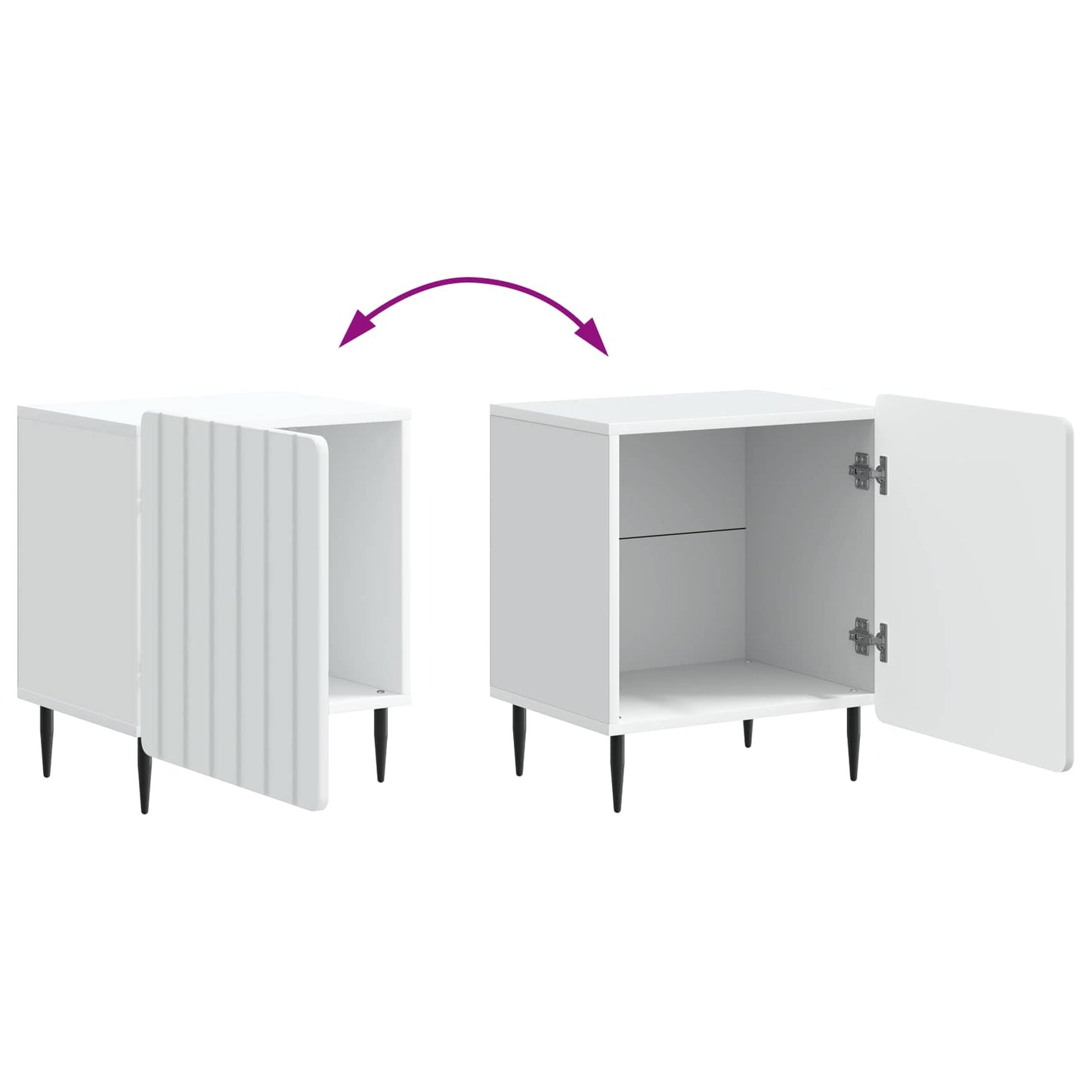 vidaXL Bedside Cabinet White 43 x 34.5 x 52 cm Engineered Wood