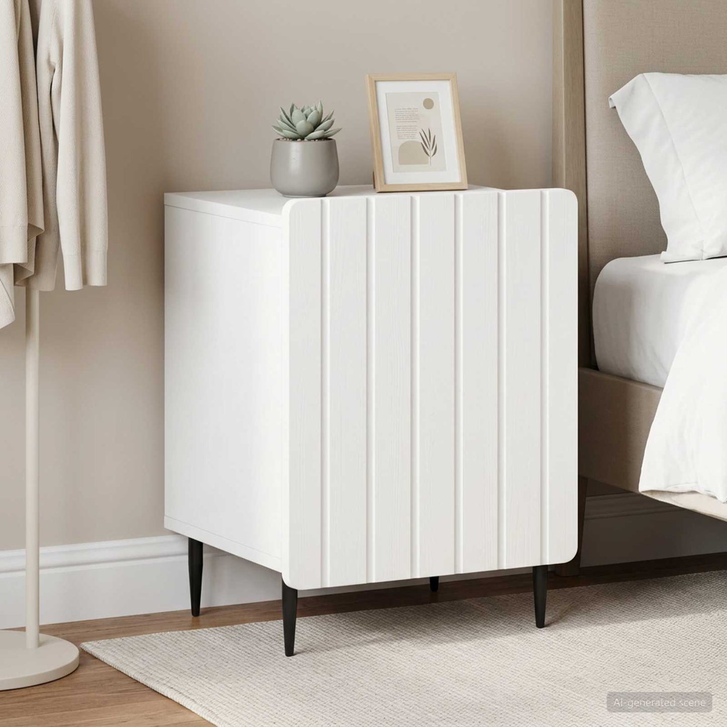 vidaXL Bedside Cabinet 2 pcs White 43 x 34.5 x 52 cm Engineered Wood
