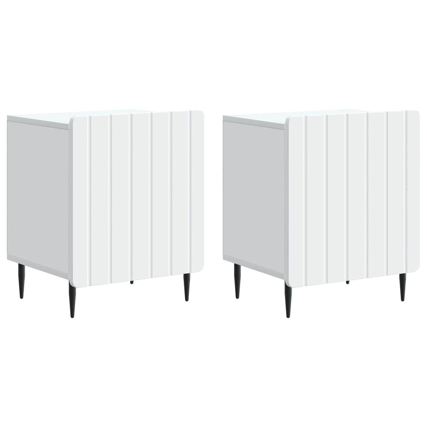vidaXL Bedside Cabinet 2 pcs White 43 x 34.5 x 52 cm Engineered Wood