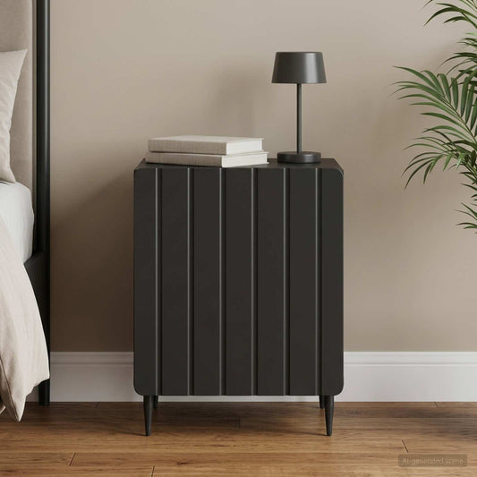 vidaXL Bedside Cabinet Black 43 x 34.5 x 52 cm Engineered Wood