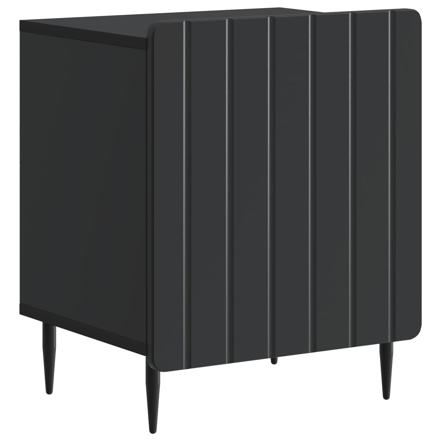 vidaXL Bedside Cabinet Black 43 x 34.5 x 52 cm Engineered Wood