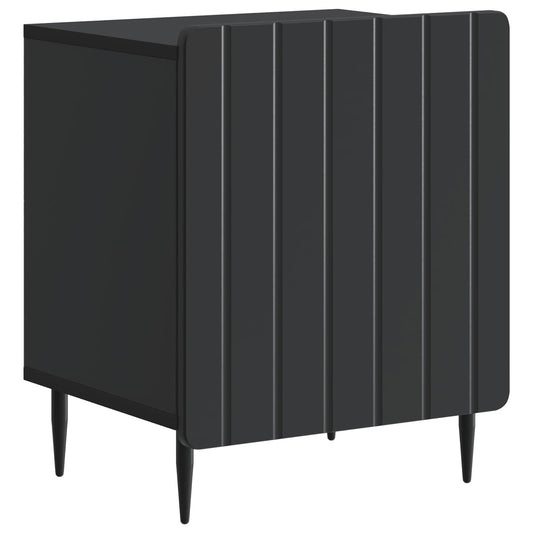 vidaXL Bedside Cabinet Black 43 x 34.5 x 52 cm Engineered Wood
