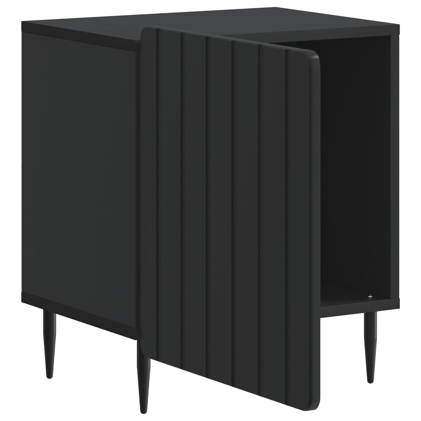 vidaXL Bedside Cabinet Black 43 x 34.5 x 52 cm Engineered Wood