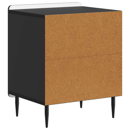 vidaXL Bedside Cabinet Black 43 x 34.5 x 52 cm Engineered Wood