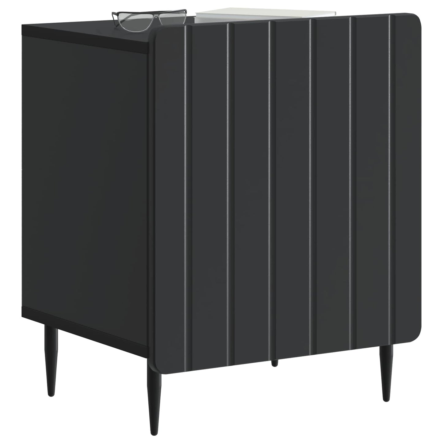 vidaXL Bedside Cabinet Black 43 x 34.5 x 52 cm Engineered Wood
