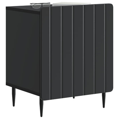 vidaXL Bedside Cabinet Black 43 x 34.5 x 52 cm Engineered Wood