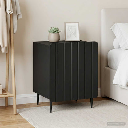 vidaXL Bedside Cabinet 2 pcs Black 43 x 34.5 x 52 cm Engineered Wood