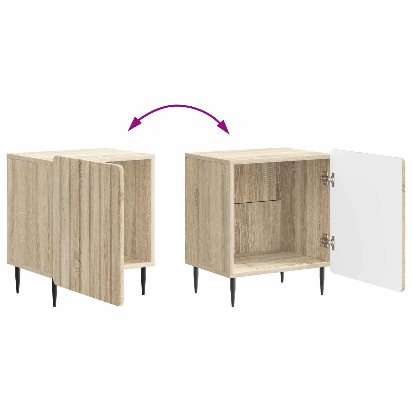vidaXL Bedside Cabinet Sonoma Oak 43 x 34.5 x 52 cm Engineered Wood