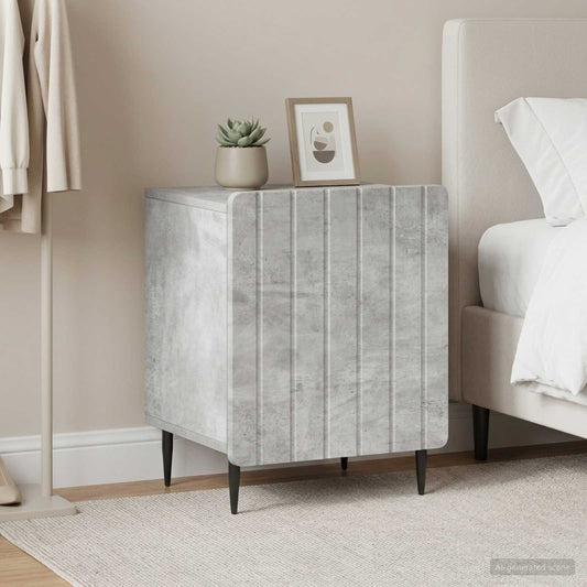 vidaXL Bedside Cabinet 2 pcs Concrete Grey 43 x 34.5 x 52 cm