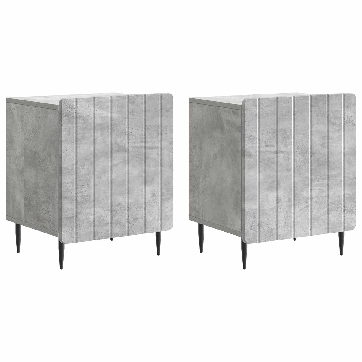 vidaXL Bedside Cabinet 2 pcs Concrete Grey 43 x 34.5 x 52 cm