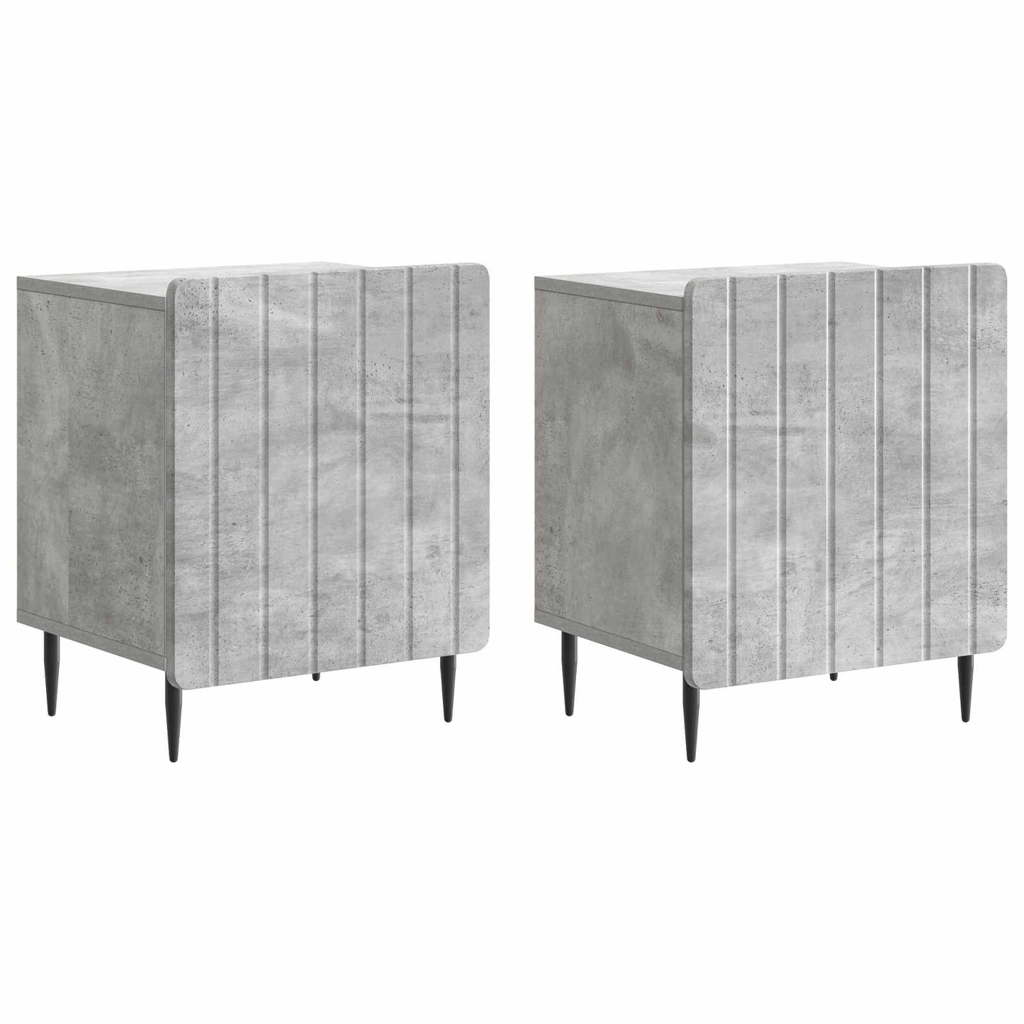 vidaXL Bedside Cabinet 2 pcs Concrete Grey 43 x 34.5 x 52 cm