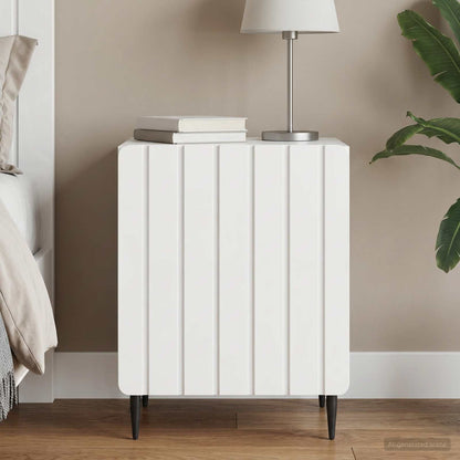 vidaXL Bedside Cabinet High Gloss White 43 x 34.5 x 52 cm