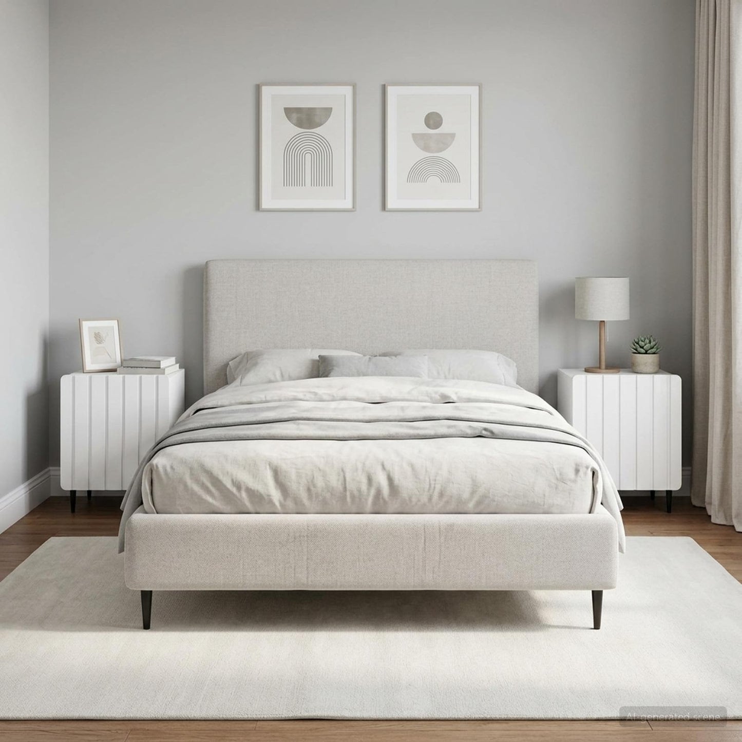 vidaXL Bedside Cabinet 2 pcs High Gloss White 43 x 34.5 x 52 cm