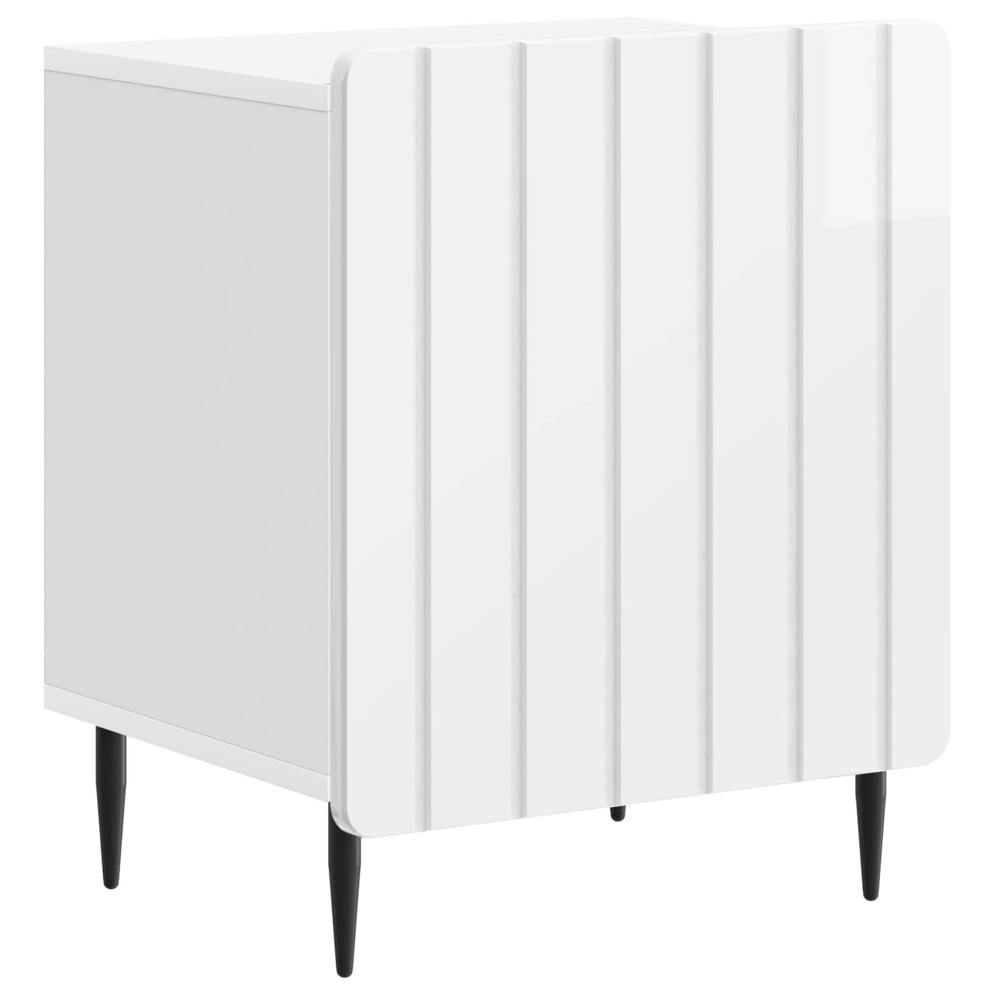 vidaXL Bedside Cabinet 2 pcs High Gloss White 43 x 34.5 x 52 cm