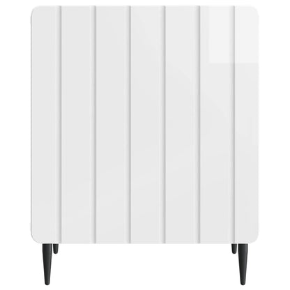 vidaXL Bedside Cabinet 2 pcs High Gloss White 43 x 34.5 x 52 cm