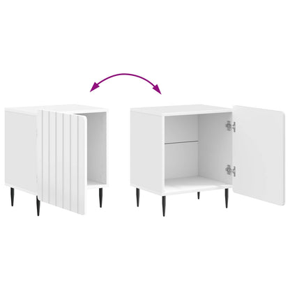 vidaXL Bedside Cabinet 2 pcs High Gloss White 43 x 34.5 x 52 cm