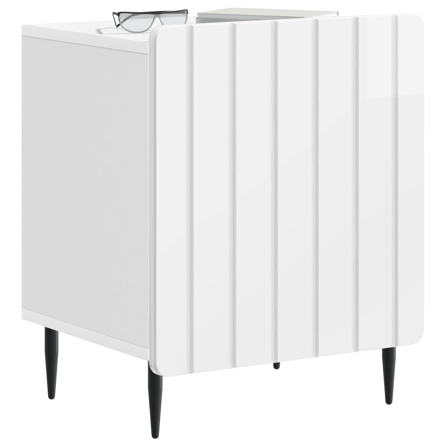 vidaXL Bedside Cabinet 2 pcs High Gloss White 43 x 34.5 x 52 cm