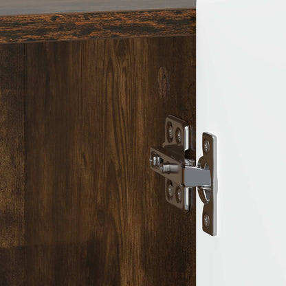 vidaXL Bedside Cabinet Smoked Oak 43 x 34.5 x 52 cm Engineered Wood
