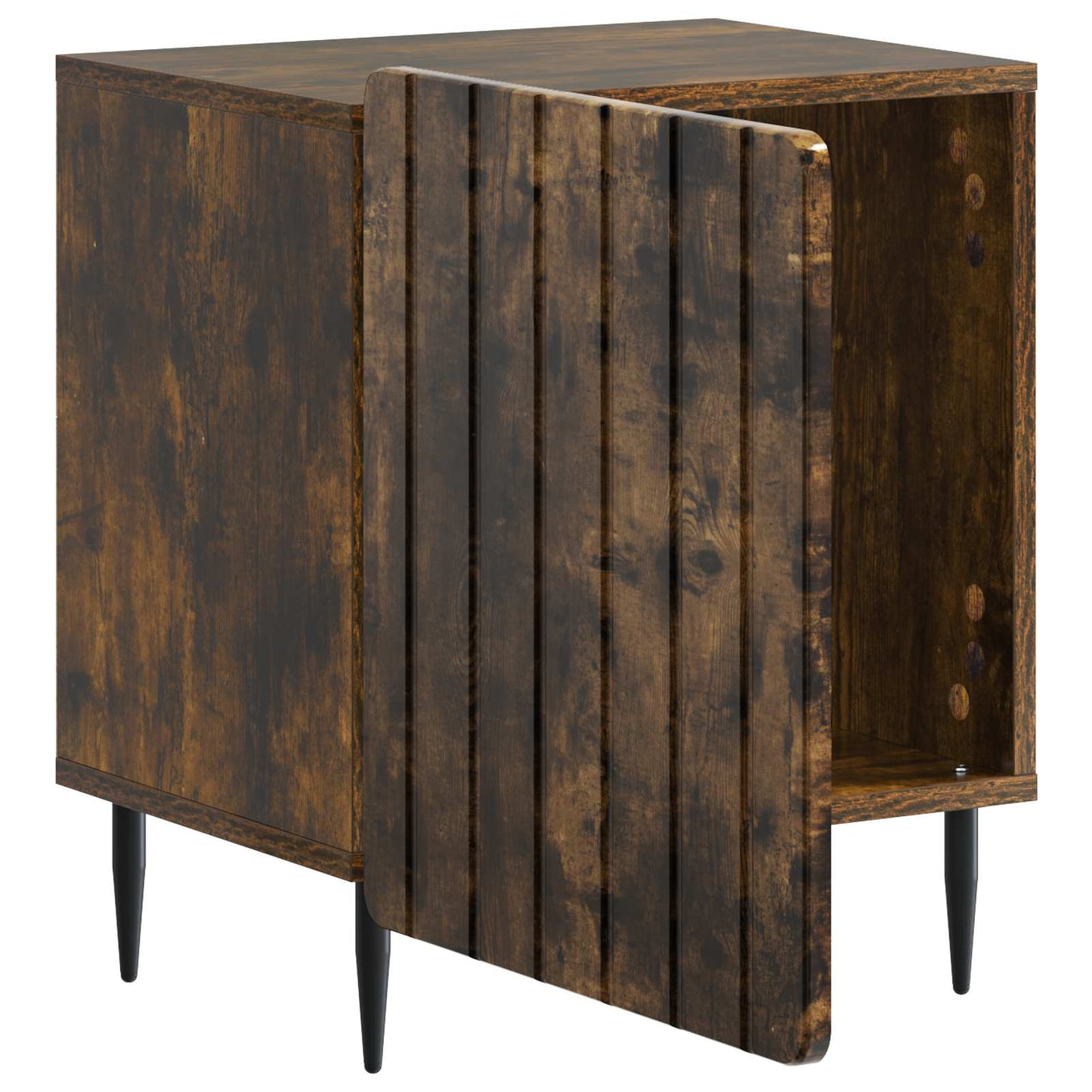 vidaXL Bedside Cabinet Smoked Oak 43 x 34.5 x 52 cm Engineered Wood