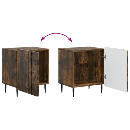 vidaXL Bedside Cabinet Smoked Oak 43 x 34.5 x 52 cm Engineered Wood