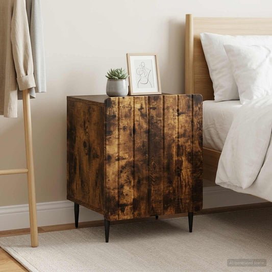 vidaXL Bedside Cabinet 2 pcs Smoked Oak 43 x 34.5 x 52 cm