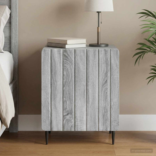 vidaXL Bedside Cabinet Grey Sonoma 43 x 34.5 x 52 cm Engineered Wood