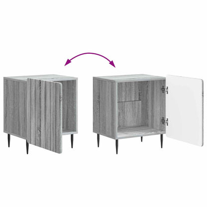 vidaXL Bedside Cabinet Grey Sonoma 43 x 34.5 x 52 cm Engineered Wood