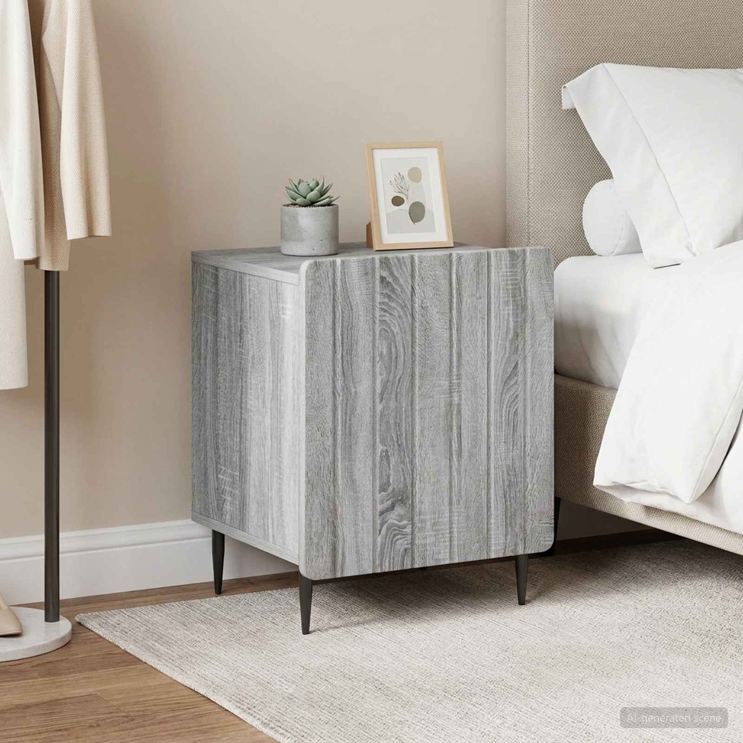 vidaXL Bedside Cabinet 2 pcs Grey Sonoma 43 x 34.5 x 52 cm