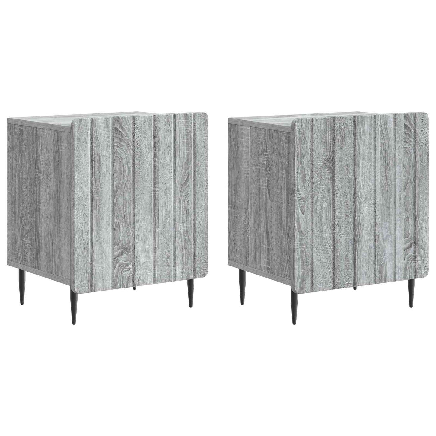 vidaXL Bedside Cabinet 2 pcs Grey Sonoma 43 x 34.5 x 52 cm