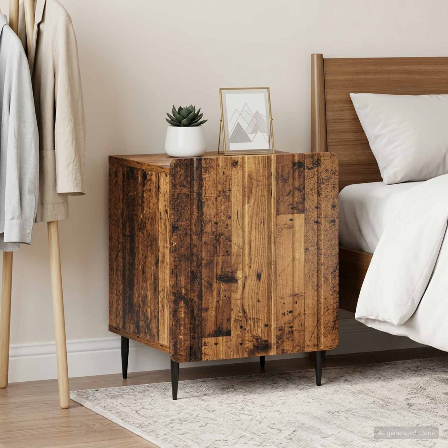 vidaXL Bedside Cabinet 2 pcs Old Wood 43 x 34.5 x 52 cm