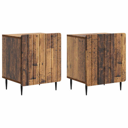 vidaXL Bedside Cabinet 2 pcs Old Wood 43 x 34.5 x 52 cm