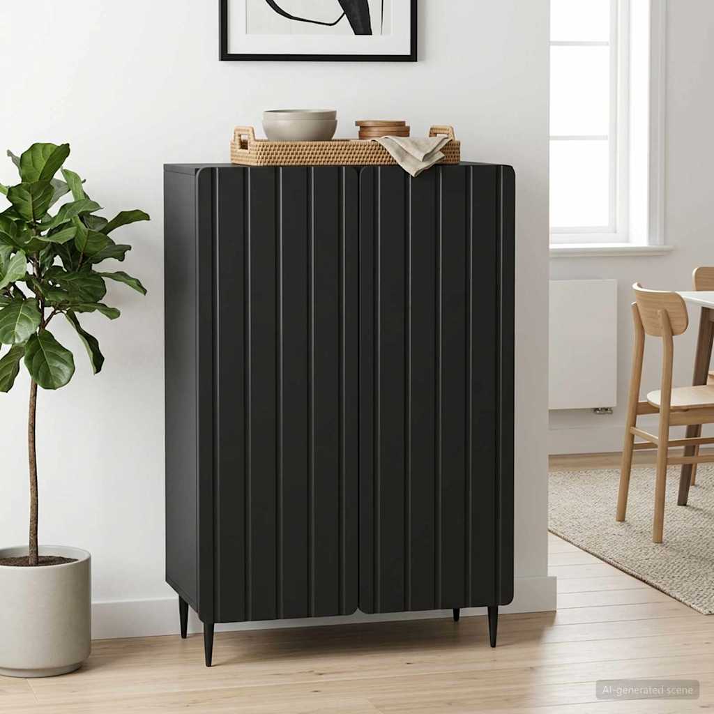 vidaXL Sideboard Black 66 x 34.5 x 92 cm Engineered Wood