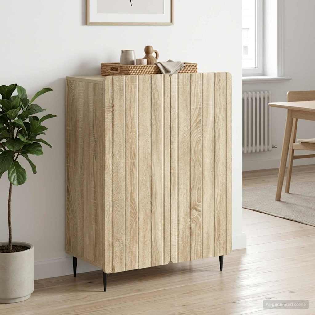 vidaXL Sideboard Sonoma Oak 66 x 34.5 x 92 cm Engineered Wood