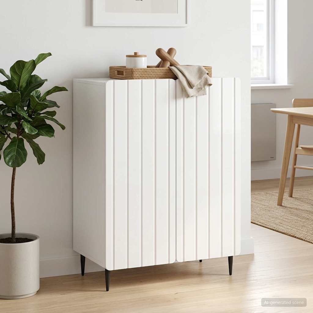 vidaXL Sideboard High Gloss White 66 x 34.5 x 92 cm Engineered Wood