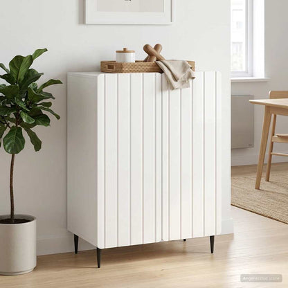 vidaXL Sideboard High Gloss White 66 x 34.5 x 92 cm Engineered Wood