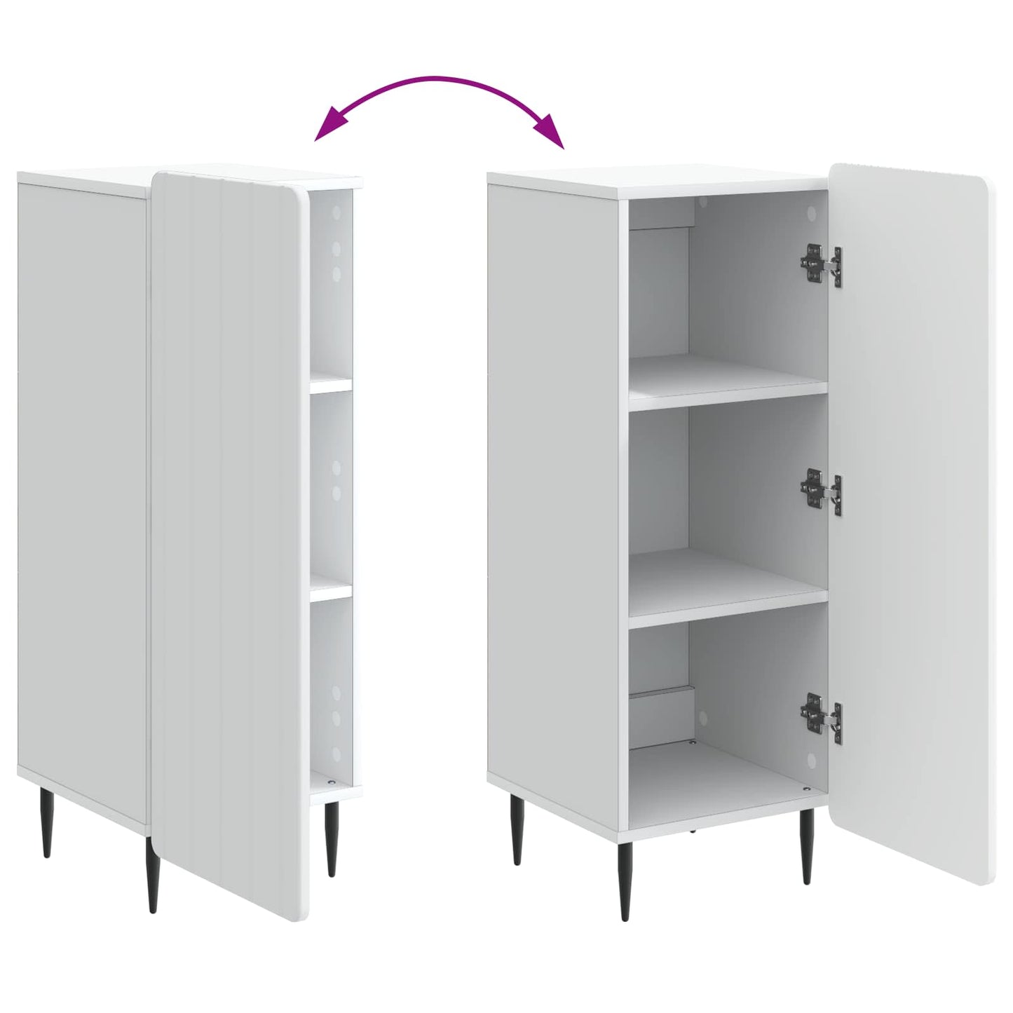 vidaXL Sideboard White 34.5 x 33 x 92 cm Engineered Wood
