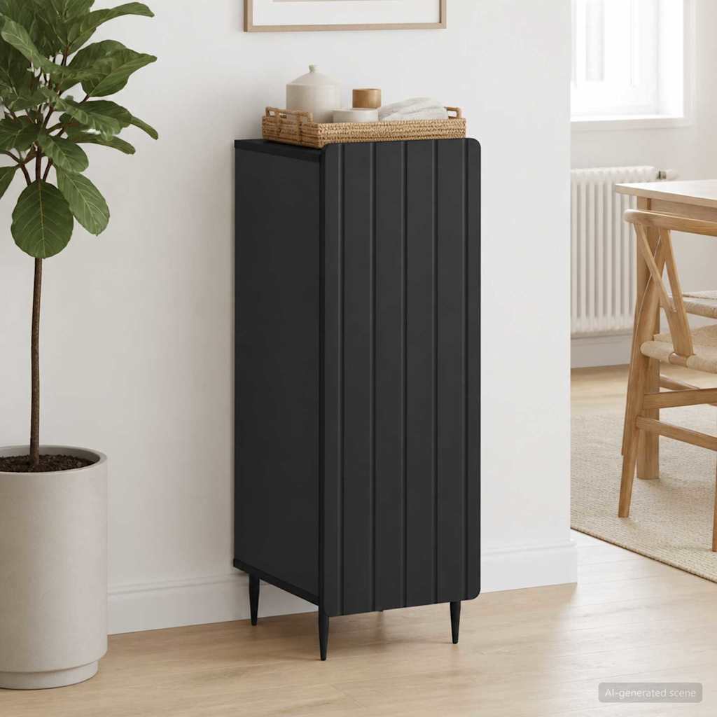 vidaXL Sideboard Black 34.5 x 33 x 92 cm Engineered Wood