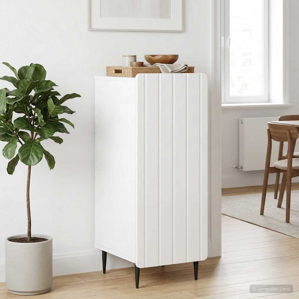 vidaXL Sideboard High Gloss White 34.5 x 33 x 92 cm Engineered Wood