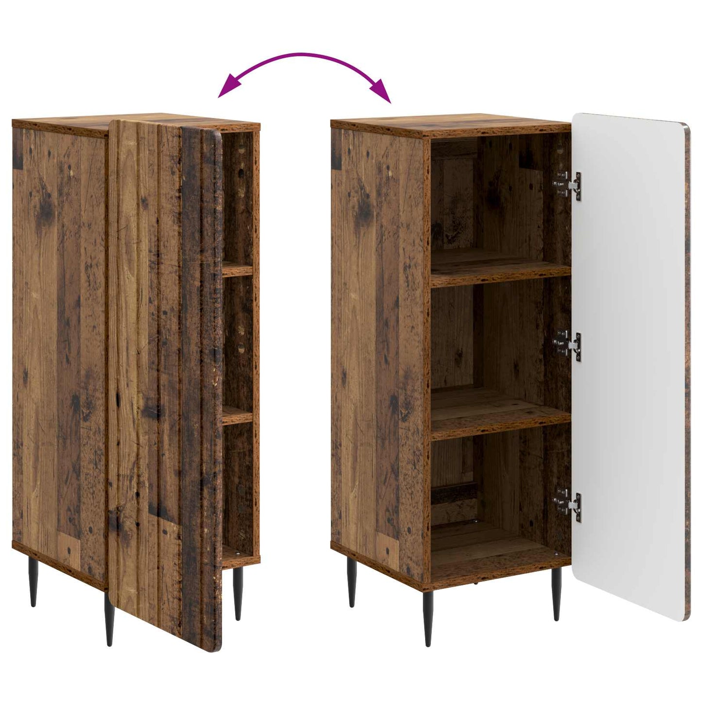 vidaXL Sideboard Old Wood 34.5 x 33 x 92 cm Engineered Wood