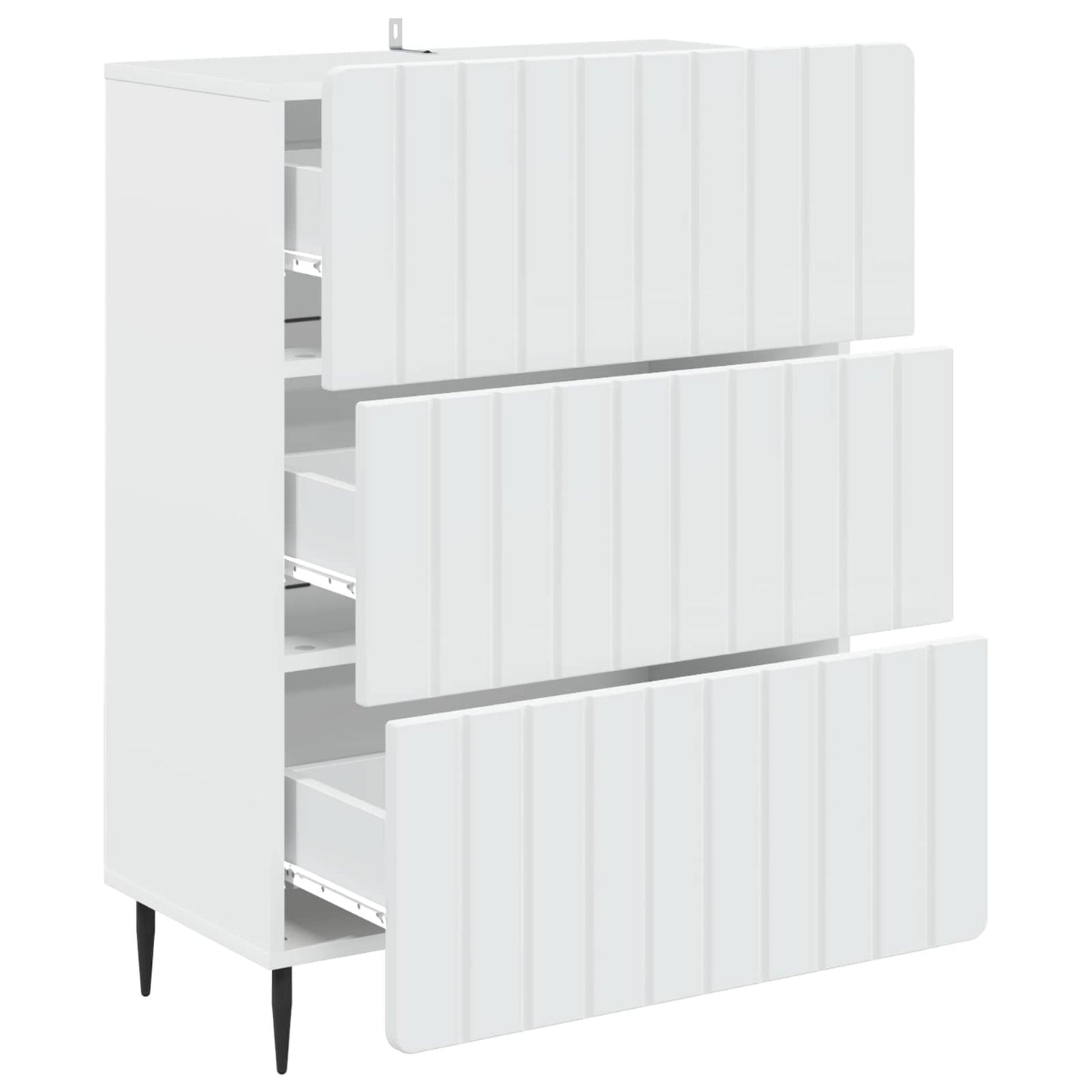 vidaXL Drawer Cabinet White 66 x 34.5 x 92 cm Engineered Wood