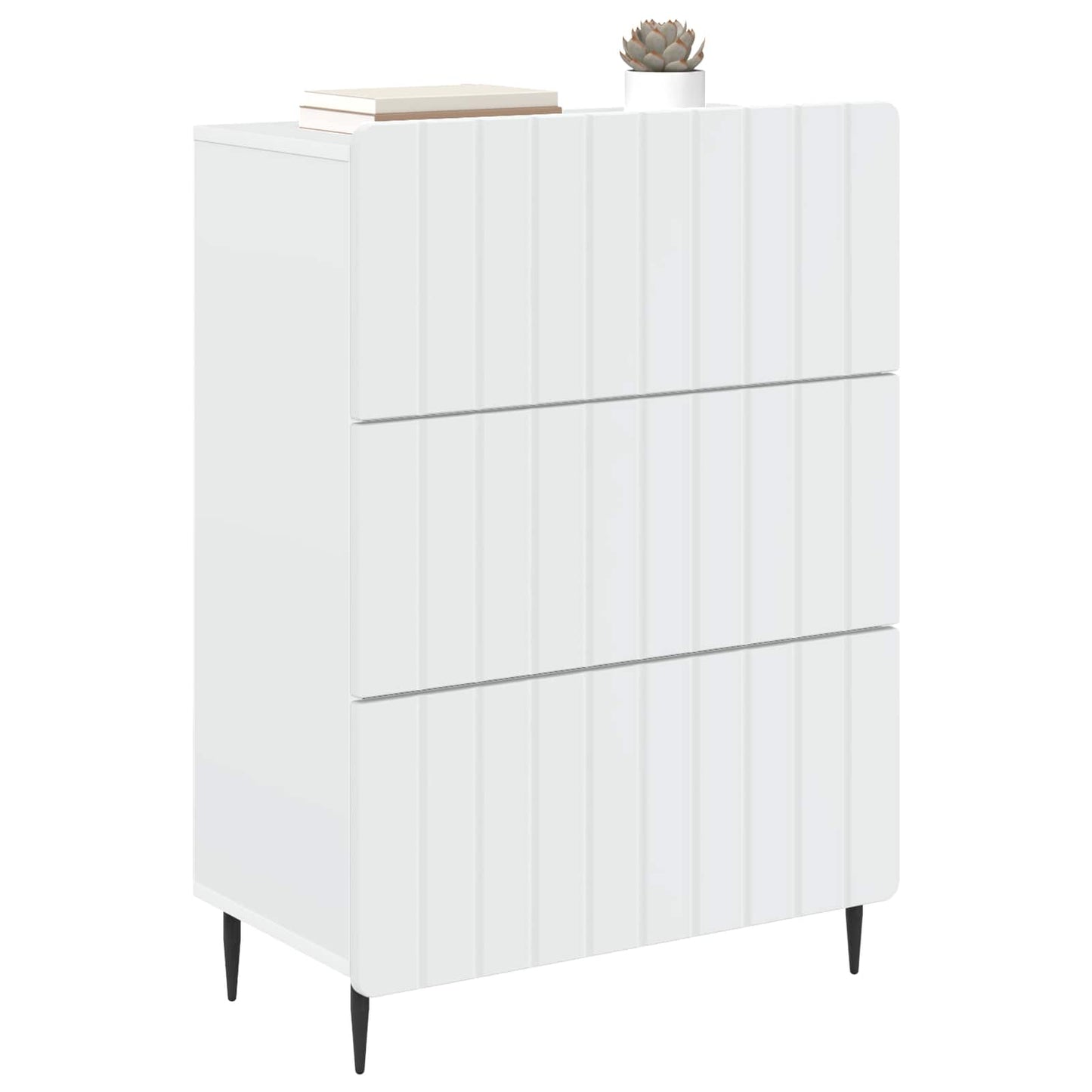vidaXL Drawer Cabinet White 66 x 34.5 x 92 cm Engineered Wood