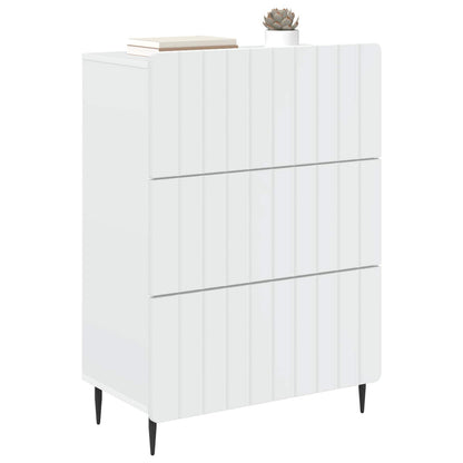 vidaXL Drawer Cabinet White 66 x 34.5 x 92 cm Engineered Wood