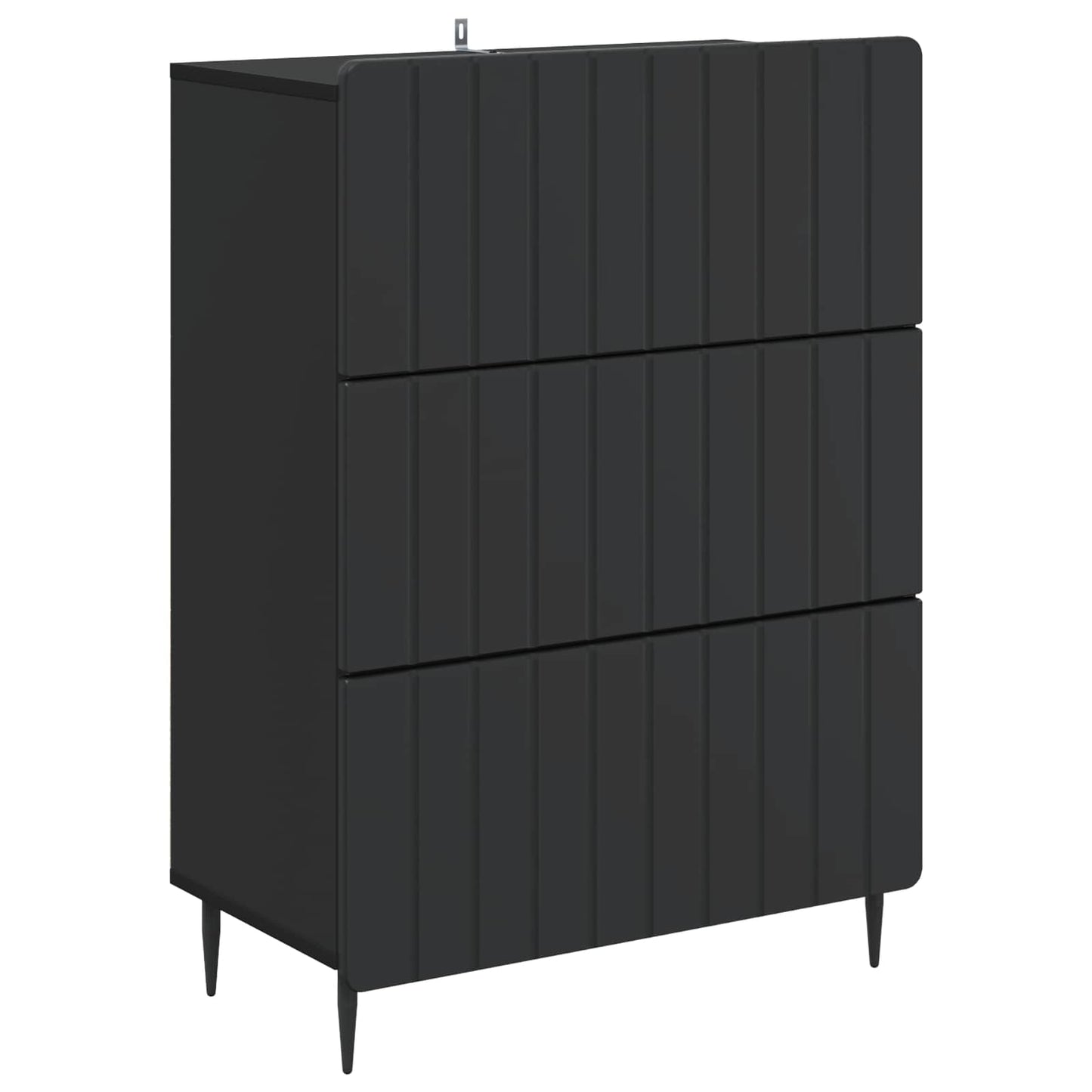 vidaXL Drawer Cabinet Black 66 x 34.5 x 92 cm Engineered Wood