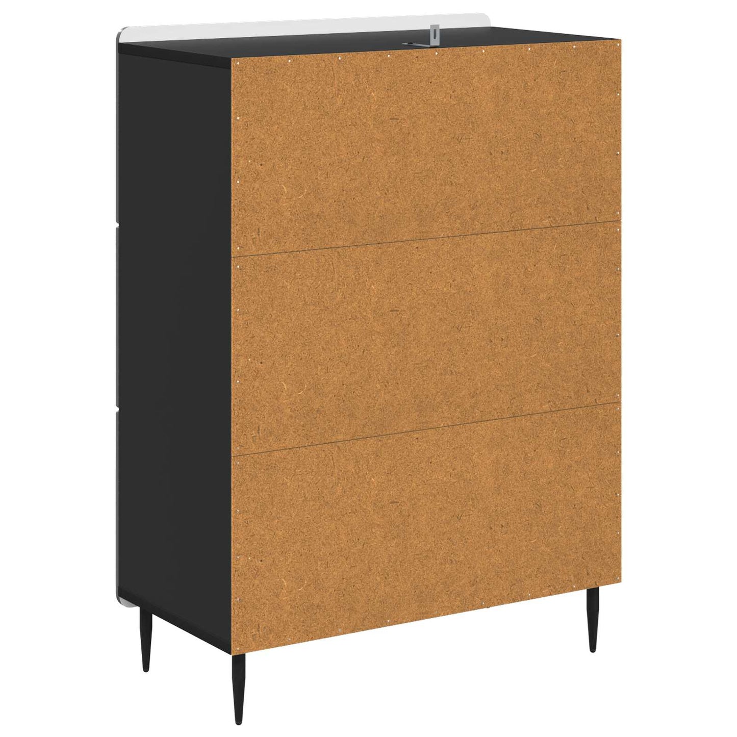 vidaXL Drawer Cabinet Black 66 x 34.5 x 92 cm Engineered Wood