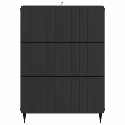 vidaXL Drawer Cabinet Black 66 x 34.5 x 92 cm Engineered Wood