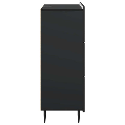 vidaXL Drawer Cabinet Black 66 x 34.5 x 92 cm Engineered Wood
